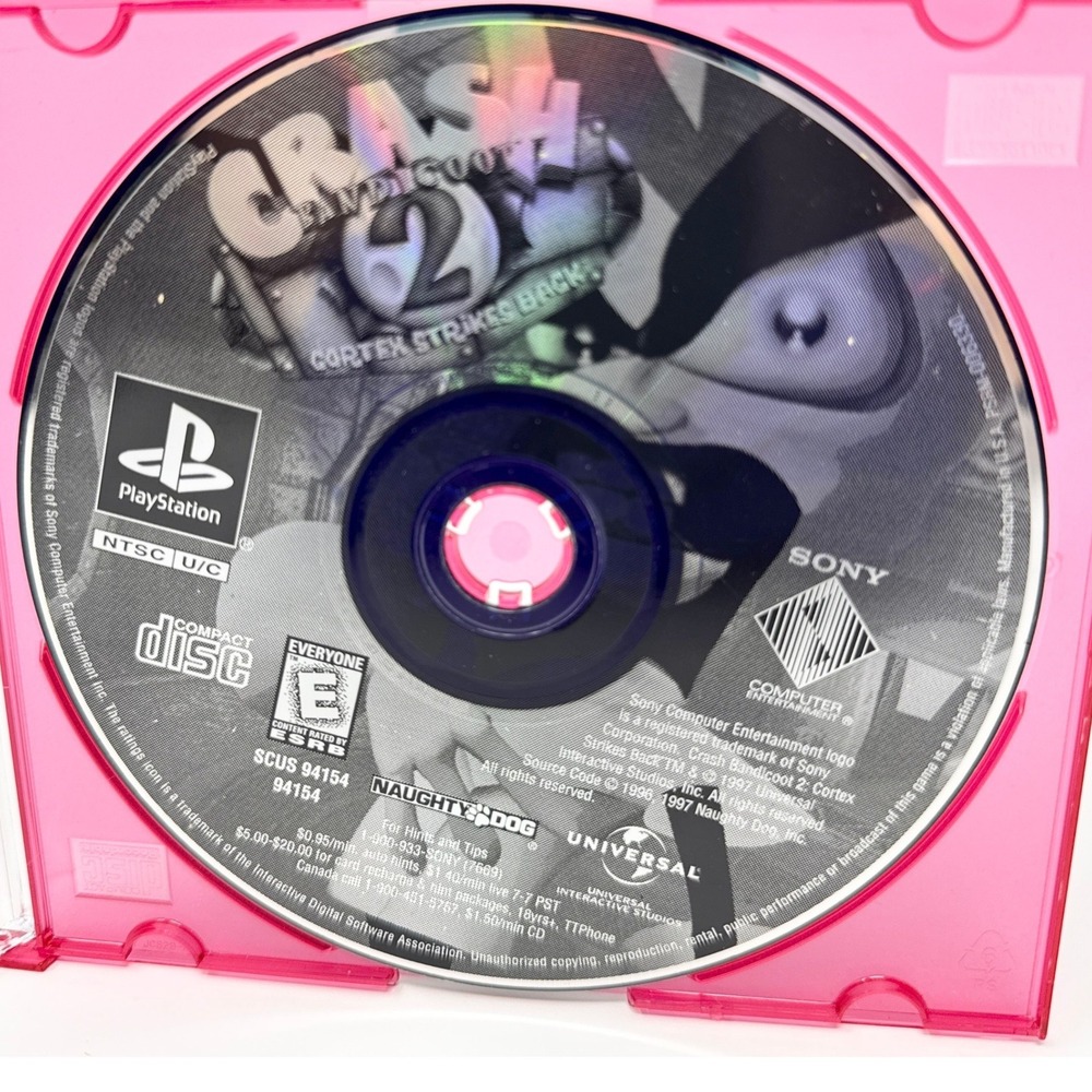 Crash Bandicoot 2: Cortex Strikes Back (Sony PlayStation 1, 2000) Disc Only